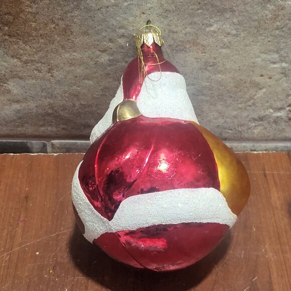 Vintage Blown Glass Roly Poly Santa Claus Ornament - Picture 5 of 9